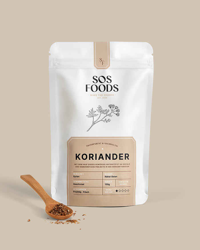SOS Foods: Pack shot, Coriander